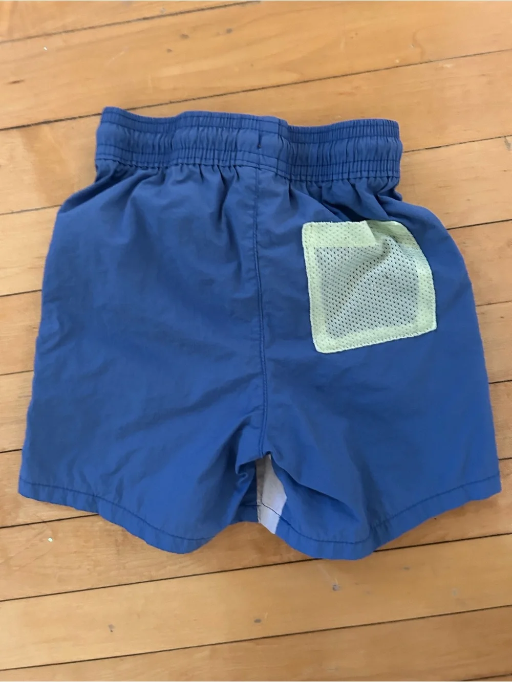 Old Navy Boys' Blue, Gray & Lime Colorblock Active Shorts with Orange Drawcord
